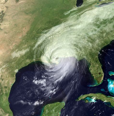 Satellite Image of Hurricane Katrina nearing New Orleans, Louisiana ...