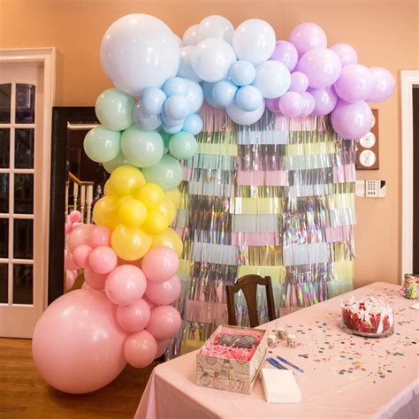 Rainbow Balloon Garland Arch DIY Kit for Girl's Birthday Party ...