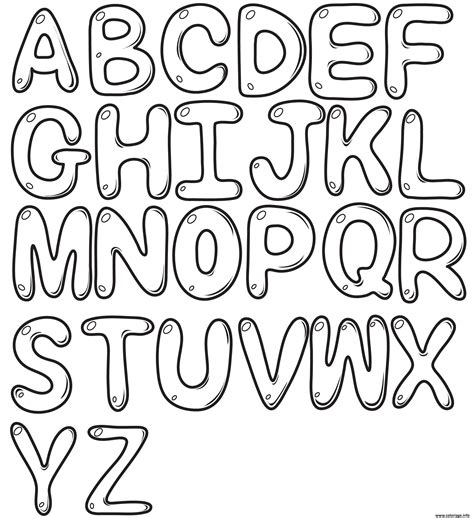 Coloriage bubble letters alphabet az - JeColorie.com