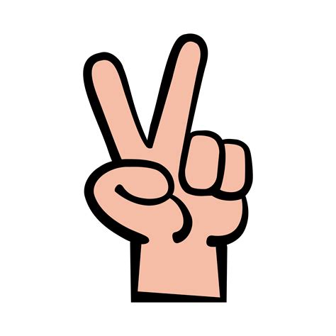 Hand peace sign cartoon vector illustration 554310 Vector Art at Vecteezy