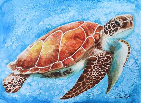 Sea Turtle Painting by Dionna Kemp - Pixels