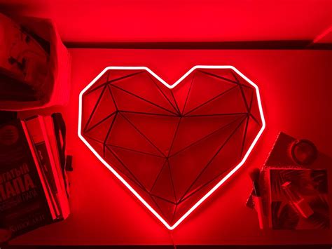 Heart Neon Sign Art Love Gift Heart Neon Sign Love Wall - Etsy