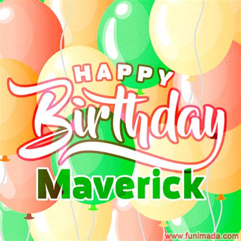 Animated BDay eCard for Maverick featuring balloons and lettering ...