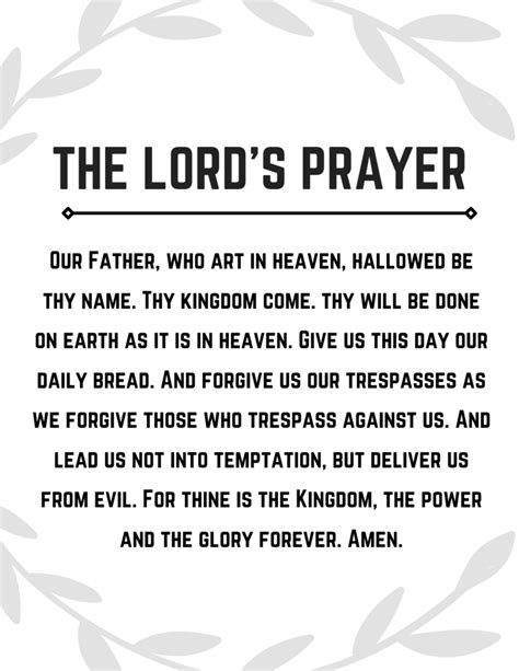 The Lord’s Prayer Printable 6 Designs Free Downloads | Bridal Shower 101