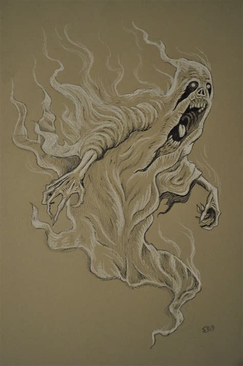 Ghost illustration, by Ethan Black. | Spirit drawing, Monster concept ...