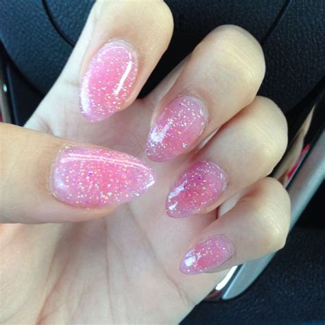 Light pink glitter nails