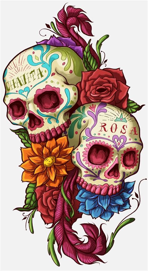 chavita y rosa Sugar Skull Artwork, Sugar Skull Face, Sugar Skull Girl ...