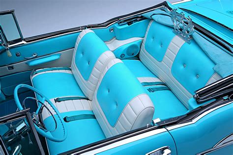 1957 Chevrolet Bel Air White Turquoise Interior - Lowrider