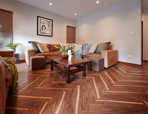 Vintage Walnut Authentic Herringbone Laminate - Inovar Floor