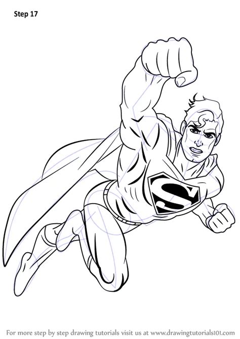 Learn How to Draw Superman Flying (Superman) Step by Step : Drawing ...