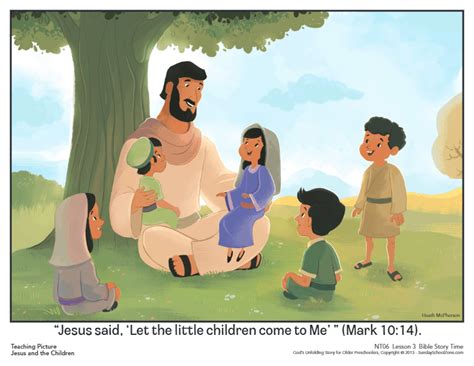 Jesus and the Children Teaching Picture - Children's Bible Activities ...