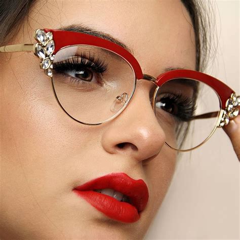 Crystal Eyeglasses | Fashion eye glasses, Crystal eyeglasses, Cat eye ...