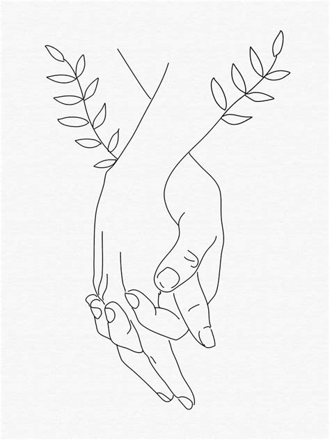 Valentines day gift, Holding hands wall, DIGITAL DOWNLOAD, Line drawing ...