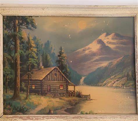 Cabin On The Lake Painting | #4544437030