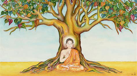 Buddha and the Bodhi Tree Painting by Soma Han - Fine Art America