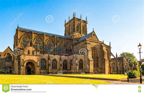 Sherborne Abbey at Sunrise stock image. Image of england - 75892479