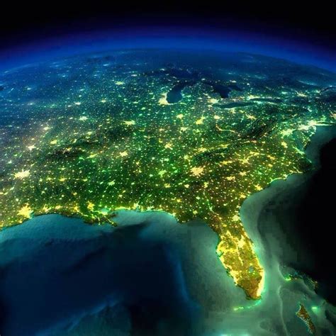 East Coast of the United States as Seen From Space | Earth at night ...