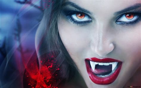 Vampire bite 6K wallpaper download