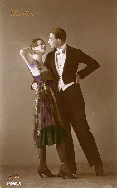 USA A stylish 1920s couple dance the Boston Two-Step an