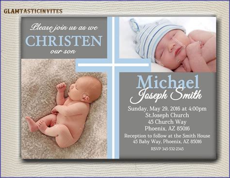 Baby Boy Blank Baptism Invitation Background - Invitations : Resume ...