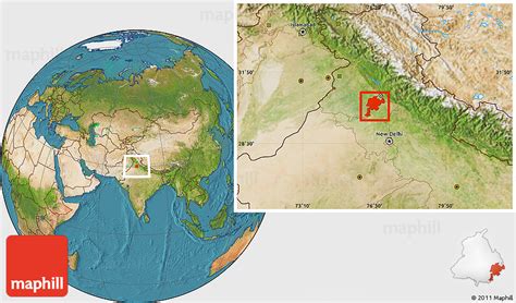 Satellite Location Map of Patiala