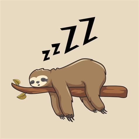 Premium Vector | Lazy sloth cartoon sleeping slow animals