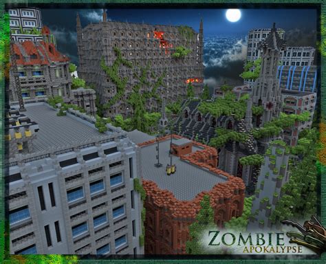 Zombie Apocalypse [I am Legend Map] with 3D scenery Minecraft Map