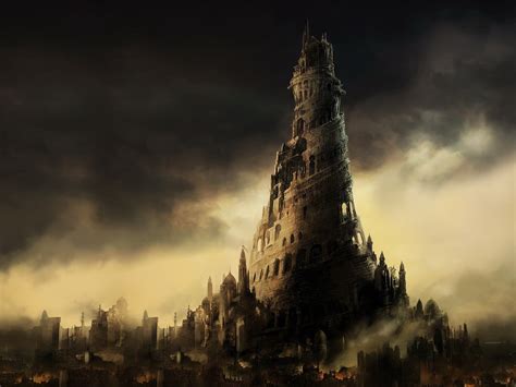 Painting of ancient castle, digital art, CGI, Tower of Babel HD ...