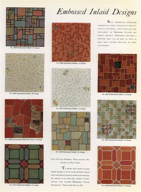 Vintage Style Linoleum Flooring Patterns