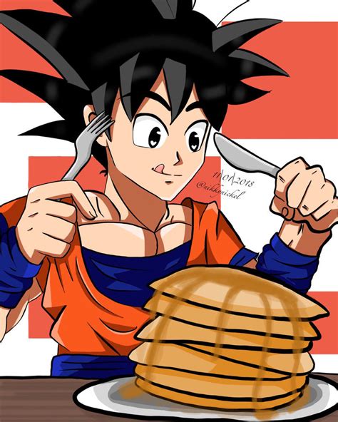 Goku Eating Pancakes by nikkynickel on DeviantArt