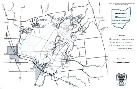 Indian Lake Fishing Map | Central Ohio