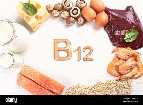 Foods Highest in Vitamin B12 (Cobalamin). Healthy eating Stock Photo ...