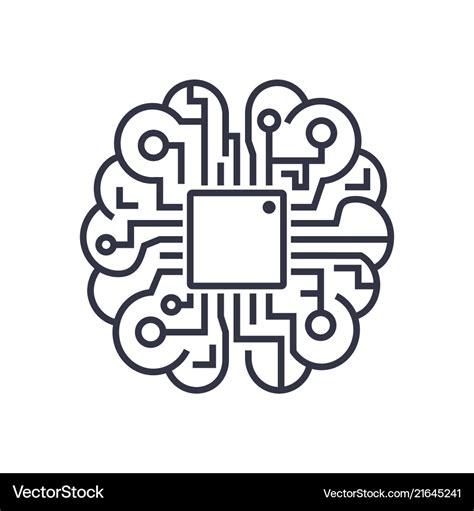 Artificial intelligence brain icon - ai Royalty Free Vector