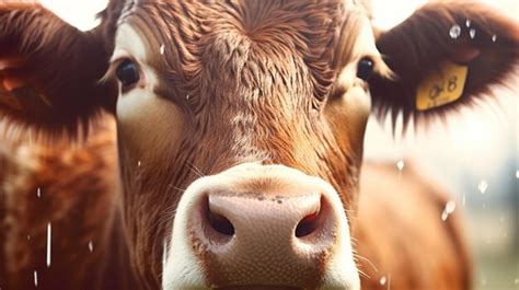 Premium AI Image | Cow closeup face