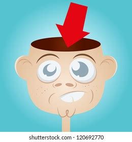 Funny Cartoon Man Empty Head Stock Vector (Royalty Free) 120692770 ...