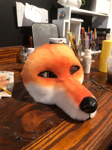 fox therian mask wip | Animal masks diy, Fox mask, Animal masks