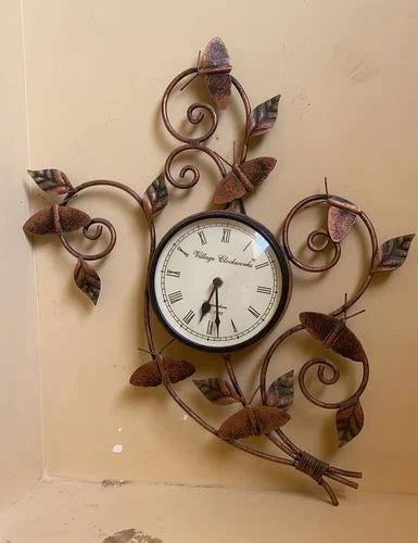 Brown Analog Wrought Iron Wall Clock, For Home at Rs 1250 in Jodhpur ...