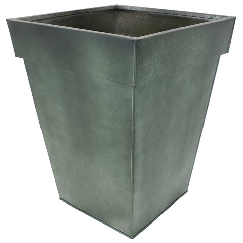 Sunnydaze Square Indoor/Outdoor Galvanized Steel Planter - Modern ...