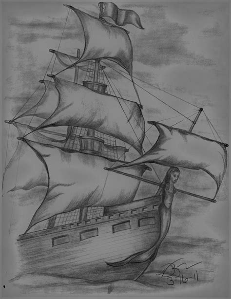 Pirate Ship Sketch Photograph by Vickie Roche - Fine Art America