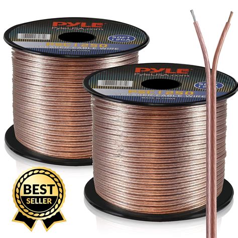 Pyle 50ft 12 Gauge Speaker Wire - Copper Cable in Spool for Connecting ...