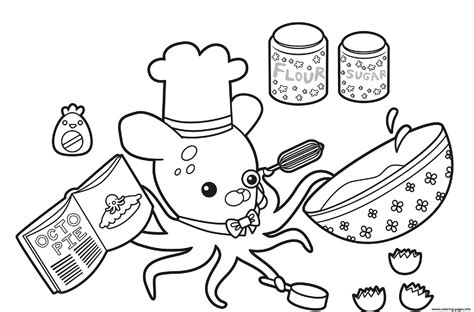 Baking With Professor Inkling Octonauts Coloring page Printable