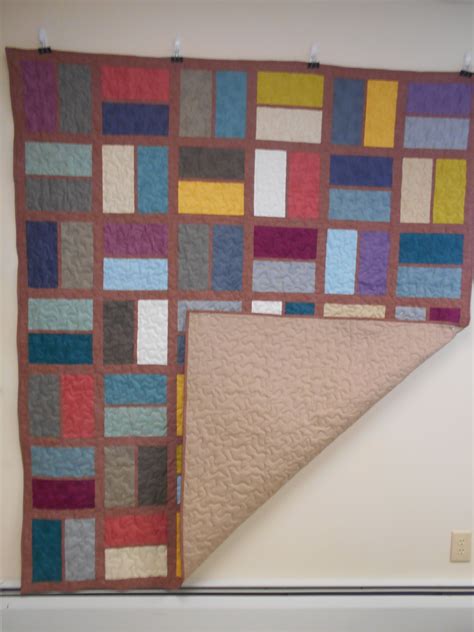 Twin Size Quilt, Warm Colored Large Block Modern Twin Size Quilt 68 X ...