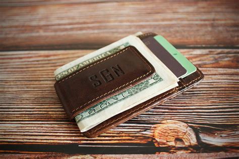 Personalized money Clip Leather money clip Monogram money | Etsy