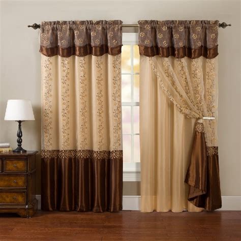 Cream And Brown Living Room Curtains | Baci Living Room