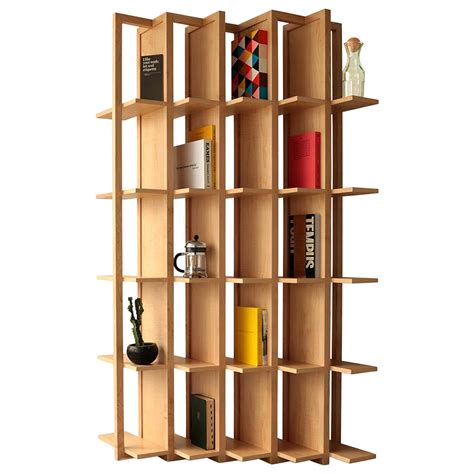 Bookcase and Space Divider Transversal, Made of Maple Solid Wood For ...