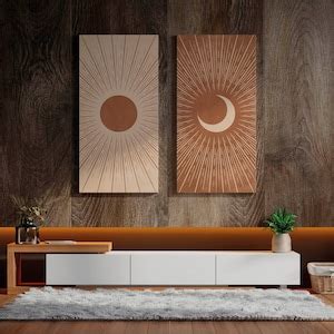 Terracotta Wall Art Set of 2 Prints Sun and Moon Art Print - Etsy