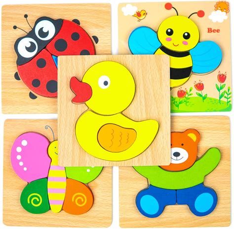 Wooden Jigsaw Puzzles for Toddlers 1 2 3 Years Old Kids Educational ...