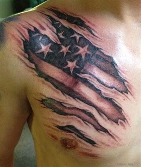 Torn American Flag Tattoo