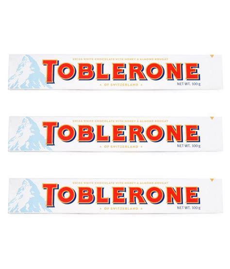 Toblerone WHITE CHOCOLATE Milk Chocolate 300 gm Pack of 3: Buy ...