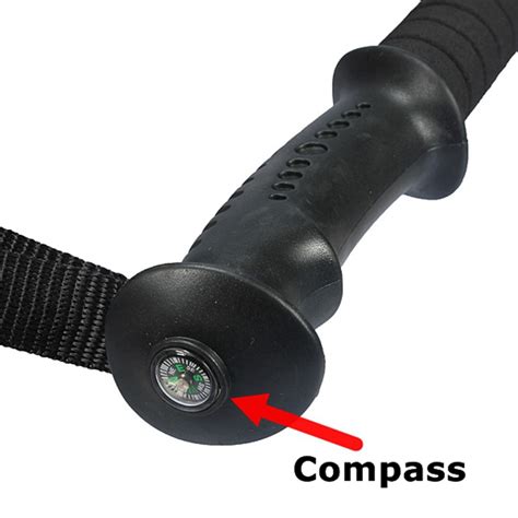 3-section Adjustable Canes Walking Hiking Sticks Trekking Pole Compass ...